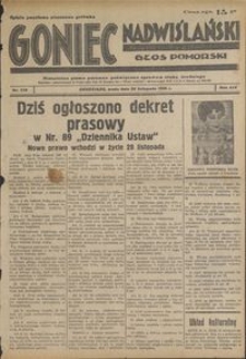 Goniec Nadwiślański : Głos Pomorski : niezależne pismo poranne poświęcone sprawom stanu średniego : 1938.11.23, R. 14 nr 270