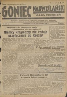 Goniec Nadwiślański : Głos Pomorski : niezależne pismo poranne poświęcone sprawom stanu średniego : 1938.12.13, R. 14 nr 286