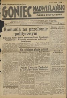 Goniec Nadwiślański : Głos Pomorski : niezależne pismo poranne poświęcone sprawom stanu średniego : 1938.12.17/18, R. 14 nr 290