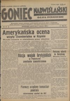 Goniec Nadwiślański : Głos Pomorski : niezależne pismo poranne poświęcone sprawom stanu średniego : 1939.01.17, R. 15 nr 14
