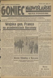 Goniec Nadwiślański : Głos Pomorski : niezależne pismo poranne poświęcone sprawom stanu średniego : 1939.01.27, R. 15 nr 23