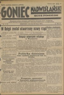 Goniec Nadwiślański : Głos Pomorski : niezależne pismo poranne poświęcone sprawom stanu średniego : 1939.02.22, R. 15 nr 44