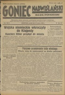 Goniec Nadwiślański : Głos Pomorski : niezależne pismo poranne poświęcone sprawom stanu średniego : 1939.03.24, R. 15 nr 70