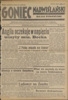 Goniec Nadwiślański : Głos Pomorski : niezależne pismo poranne poświęcone sprawom stanu średniego : 1939.03.31, R. 15 nr 76
