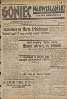 Goniec Nadwiślański : Głos Pomorski : niezależne pismo poranne poświęcone sprawom stanu średniego : 1939.04.13, . 15, nr 86
