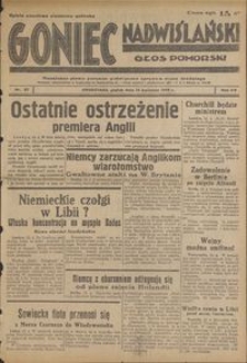 Goniec Nadwiślański : Głos Pomorski : niezależne pismo poranne poświęcone sprawom stanu średniego : 1939.04.14, R. 15 nr 87