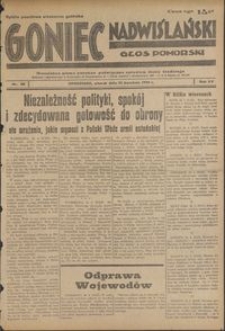 Goniec Nadwiślański : Głos Pomorski : niezależne pismo poranne poświęcone sprawom stanu średniego : 1939.04.25, R. 15 nr 96