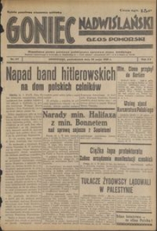 Goniec Nadwiślański : Głos Pomorski : niezależne pismo poranne poświęcone sprawom stanu średniego : 1939.05.22, R. 15 nr 117