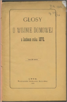 Głosy o wojnie domowej z końcem roku 1878