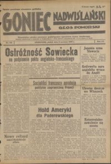 Goniec Nadwiślański : Głos Pomorski : niezależne pismo poranne poświęcone sprawom stanu średniego : 1939.06.02, R. 15 nr 126