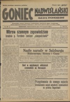 Goniec Nadwiślański : Glos Pomorski : niezależne pismo poranne poświęcone sprawom stanu średniego : 1939.08.12/13, R. 15 nr 185