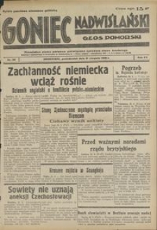 Goniec Nadwiślański : Glos Pomorski : niezależne pismo poranne poświęcone sprawom stanu średniego : 1939.08.21, R. 15 nr 191