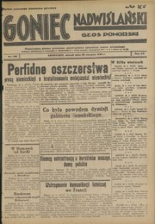 Goniec Nadwiślański : Glos Pomorski : niezależne pismo poranne poświęcone sprawom stanu średniego : 1939.08.29, R. 15 nr 198