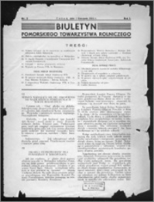 Biuletyn Pomorskiego Towarzystwa Rolniczego 1934, R. 1, nr 2