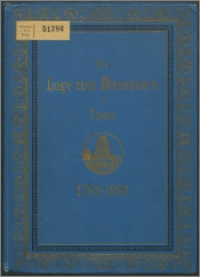 Die Loge zum Bienenkorb in Thorn 1793-1893
