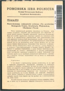 Najważniejsze wskazówki rolnicze dla powiatów Starogard, Tczew, Grudziądz, Wąbrzeźno, Chełmno i Toruń : wiosna 1939 r.