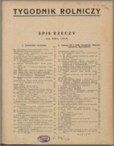 Tygodnik Rolniczy 1936, R. 20 nr 1/2 + spis treści