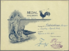 Dabiński Florentyn Medal Srebrny za Laugshany i Plymonth Rocky