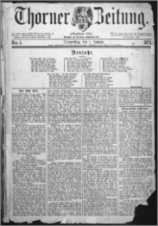Thorner Zeitung 1874, Nro. 1