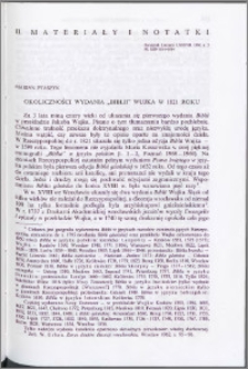 Okoliczności wydania “Biblii” Wujka w 1821 roku
