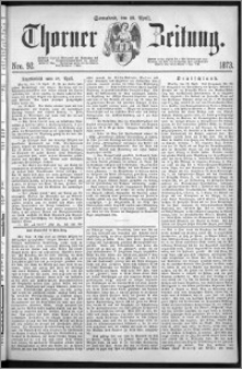 Thorner Zeitung 1873, Nro. 92