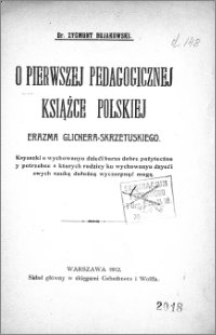 O pierwszej pedagogicznej książce polskiej Erazma Glicnera-Skrzetuskiego
