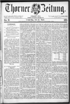 Thorner Zeitung 1876, Nro. 92
