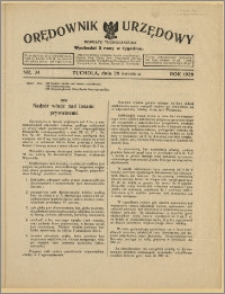 Orędownik Urzędowy Powiatu Tucholskiego 1928, Nr 34
