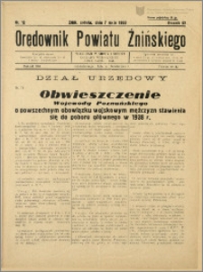 Orędownik Powiatu Żnińskiego 1938 Nr 12